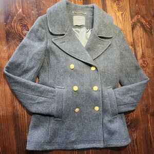 J Crew Women''s Nello Gori
 Stadium Lined Pea Coat Sz